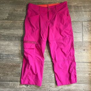 Title Nine Trail Mix Cargo Capris in hot pink